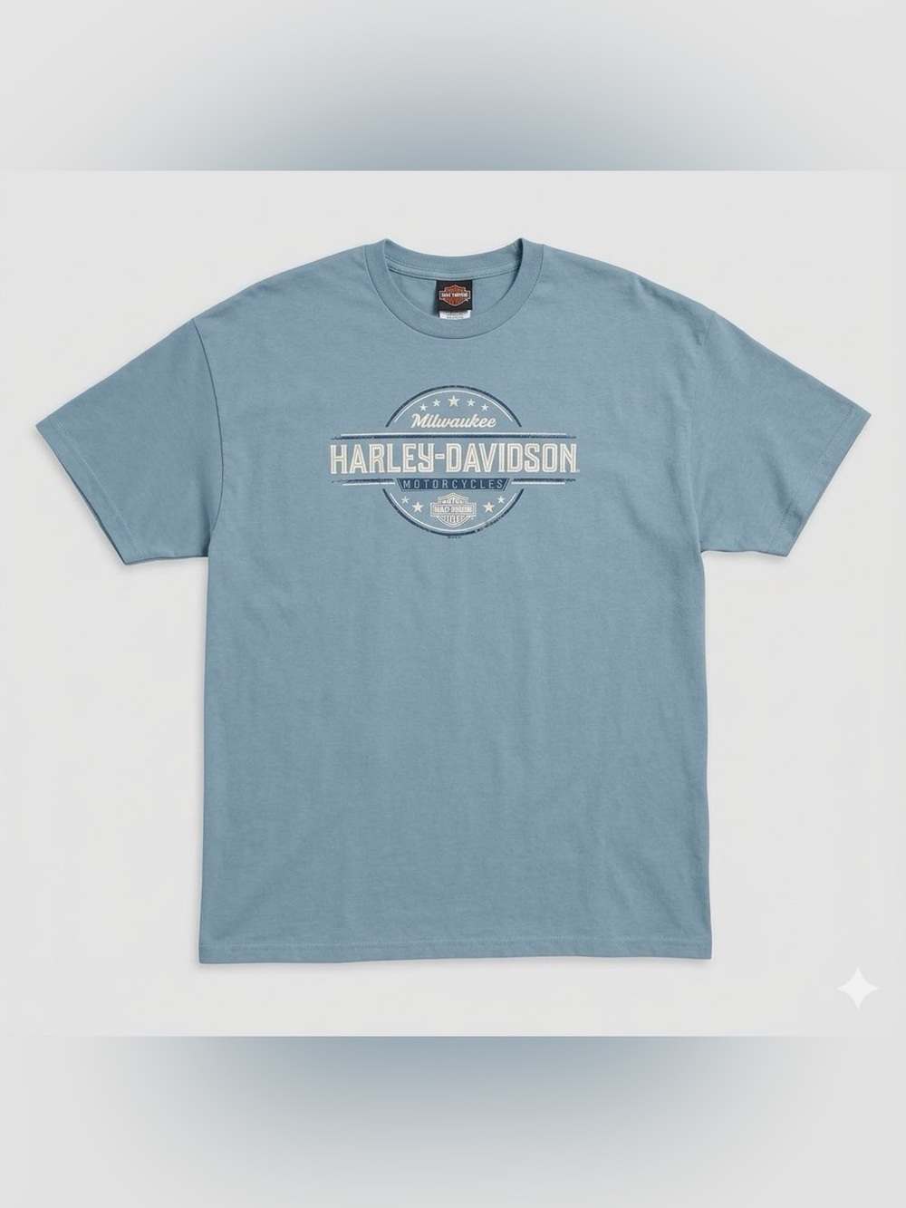 Men’s Harley-Davidson Light Blue Milwaukee Seal Short Sleeve Tee Size. 4X